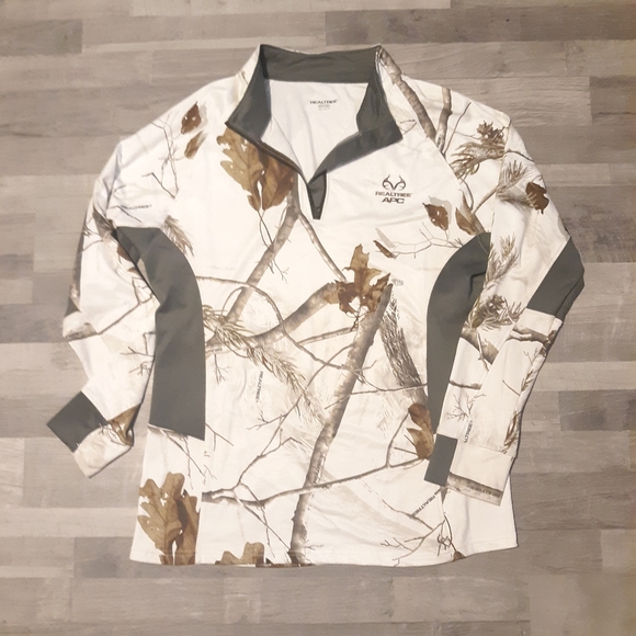 Realtree Other - Men's RealTree White Gray And Brown Longsleeve Zip